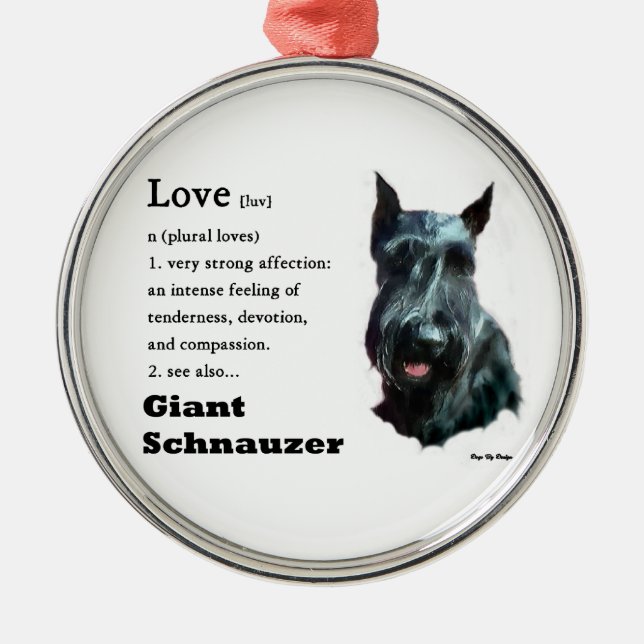 Giant Schnauzer Art Julgransprydnad Metall (Framsidan)
