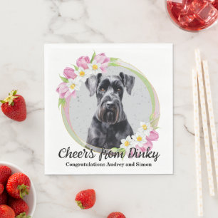 Giant Schnauzer Bröllop Napkin med Hund Photo Pappersservett