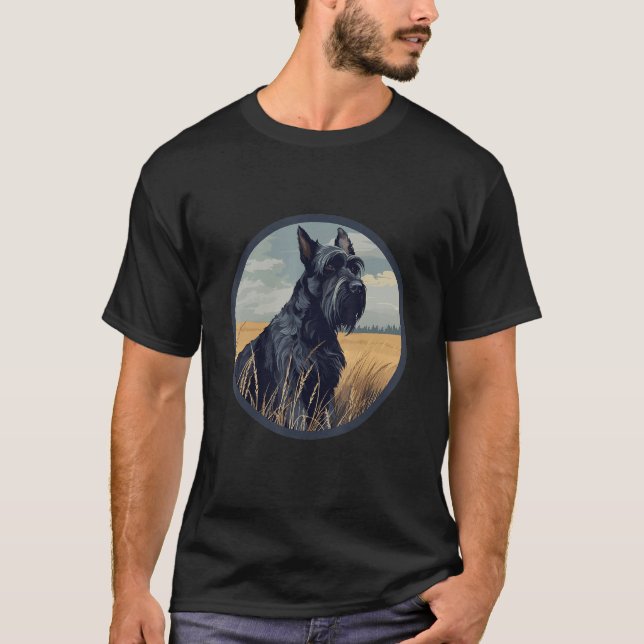 Giant Schnauzer Dog Breed Dog Motif T Shirt (Framsida)