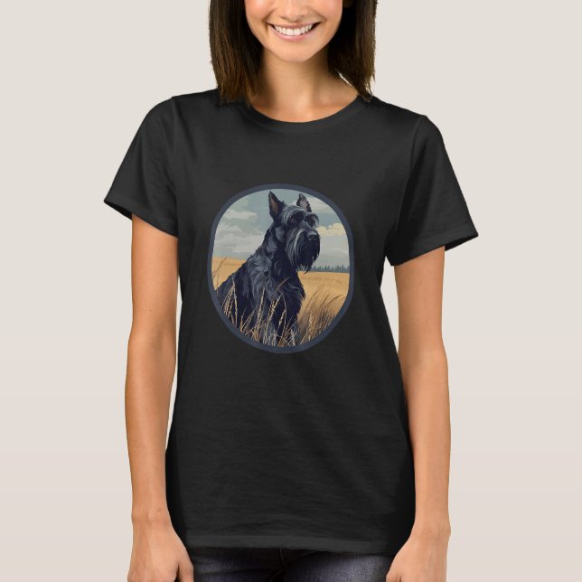 Giant Schnauzer Dog Breed Dog Motif T Shirt (Framsida)