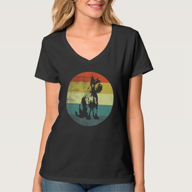 Giant Schnauzer Dog Retro Style T Shirt (Framsida)