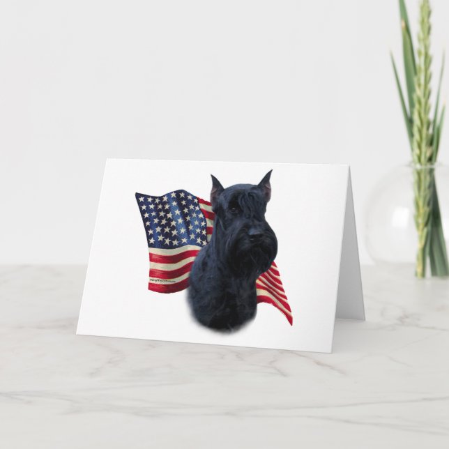 Giant Schnauzer Flagga Kort (Framsida)