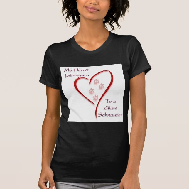 Giant Schnauzer Heart-Tillhören Tee Shirt (Framsida)