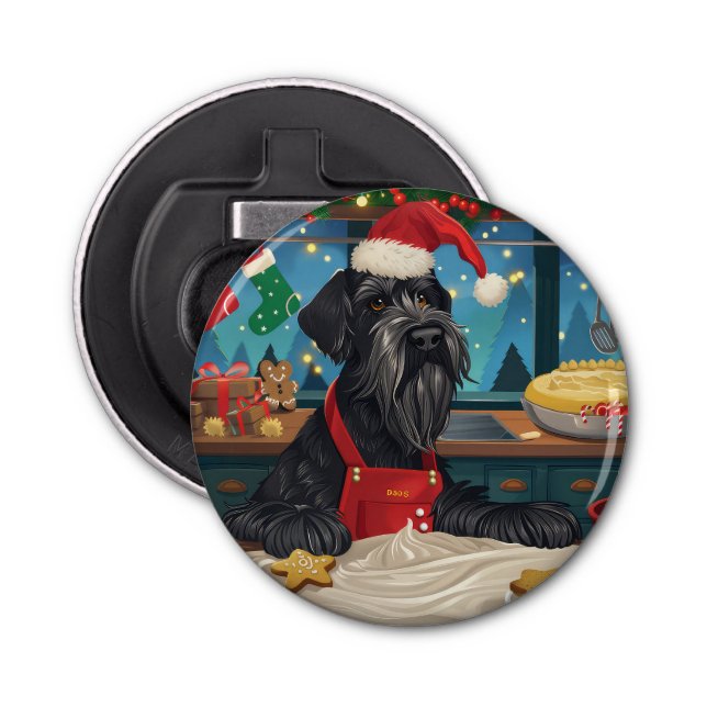Giant Schnauzer Helgdag Baking: God jul Flasköppnare (Framsidan)