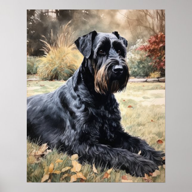 Giant Schnauzer Hund Art Print Poster (Framsidan)