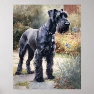 Giant Schnauzer Hund Art Print Poster
