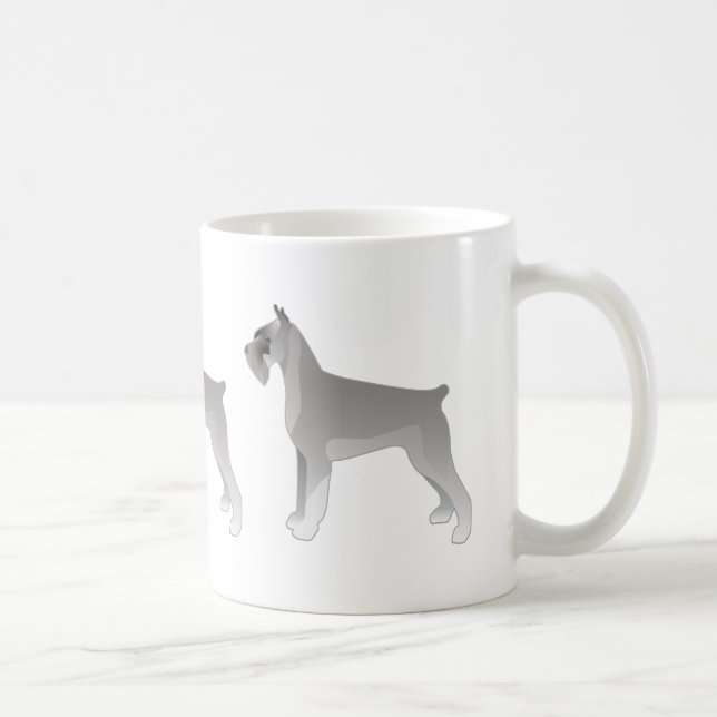 Giant Schnauzer Hund aveln Illustration Silhouette Kaffemugg (Höger)