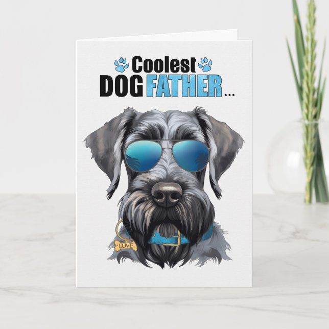 Giant Schnauzer Hund Coolest Pappa Fars dag Helgkort (Framsida)