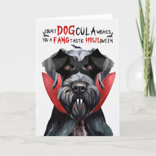 Giant Schnauzer Hund Funny Count DOGcula Halloween Helgkort