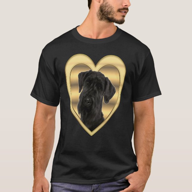 Giant Schnauzer Hund Heart Giant Schnauzer 2 T Shirt (Framsida)