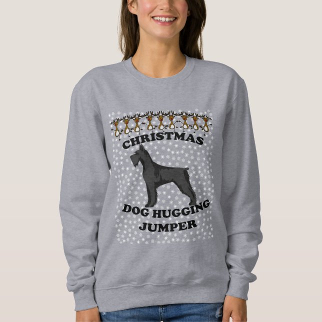 Giant Schnauzer hund jul-Hund Hugger T Shirt (Framsida)