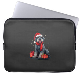 Giant Schnauzer Hund Julfirande Högtider Sant Laptop Fodral