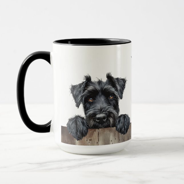 Giant Schnauzer Hund Mugg (Vänster)
