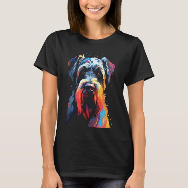 Giant schnauzer hund promenadmatta fläkt t shirt (Framsida)