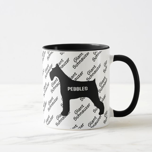 Giant Schnauzer Hund Silhouette Mugg (Höger)