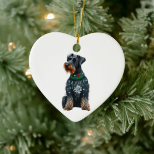 Giant Schnauzer i julsötaren Julgransprydnad Keramik