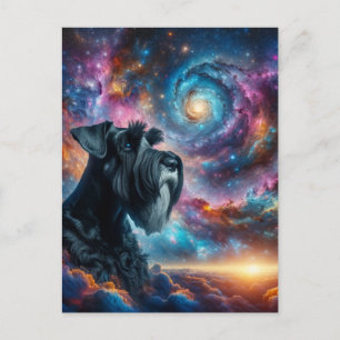 Giant Schnauzer i kosmos Vykort
