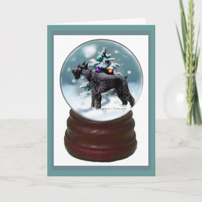 Giant Schnauzer jul Helgkort (Framsida)