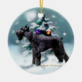 Giant Schnauzer jul Julgransprydnad Keramik