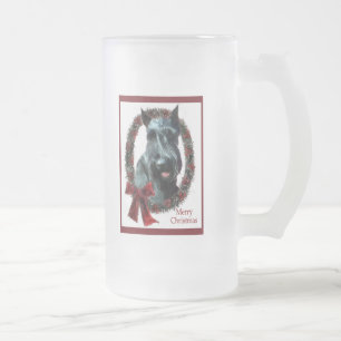 Giant Schnauzer-julklappar Frostat Ölglas