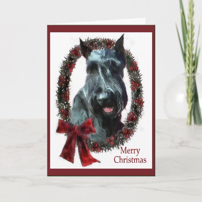 Giant Schnauzer-julklappar Helgkort (Framsida)