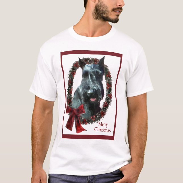 Giant Schnauzer-julklappar T Shirt (Framsida)