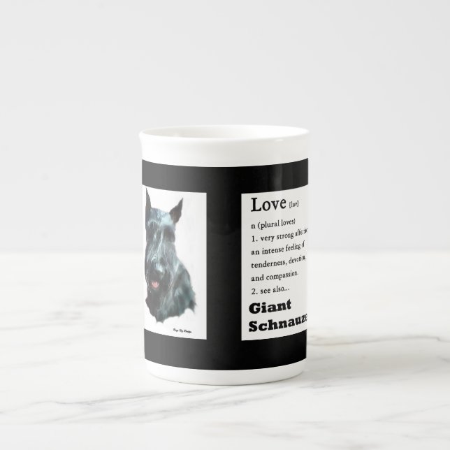 Giant Schnauzer Kärlek är gåvor Benporslin Mugg (Framsidan)