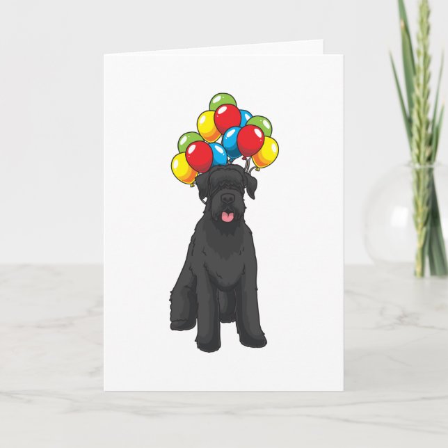 Giant Schnauzer med ballonger Kort (Framsida)