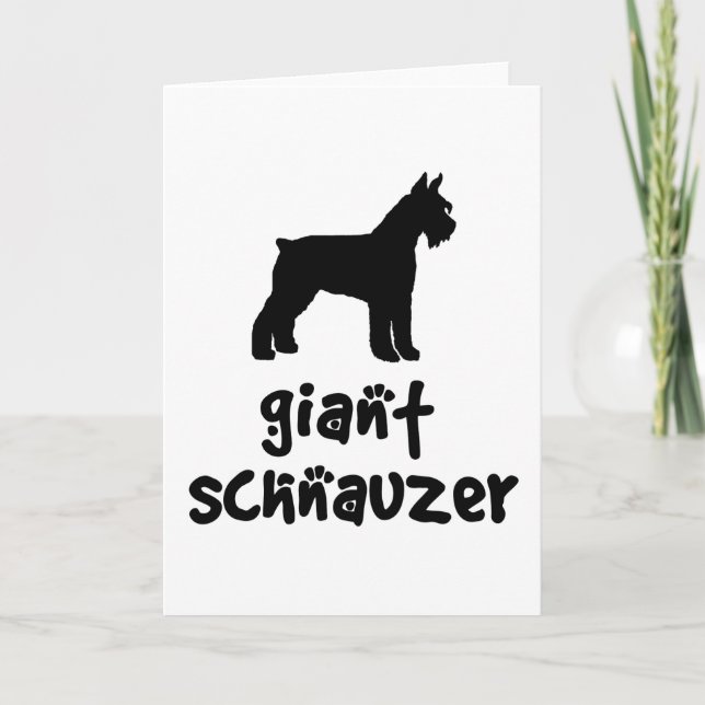 Giant Schnauzer med Coola Text Kort (Framsida)