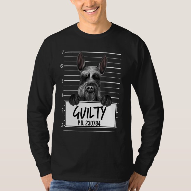 Giant Schnauzer Mugshot Guilty Hund T Shirt (Framsida)