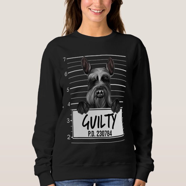 Giant Schnauzer Mugshot Guilty Hund T Shirt (Framsida)