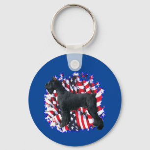 Giant Schnauzer Patriot Nyckelring