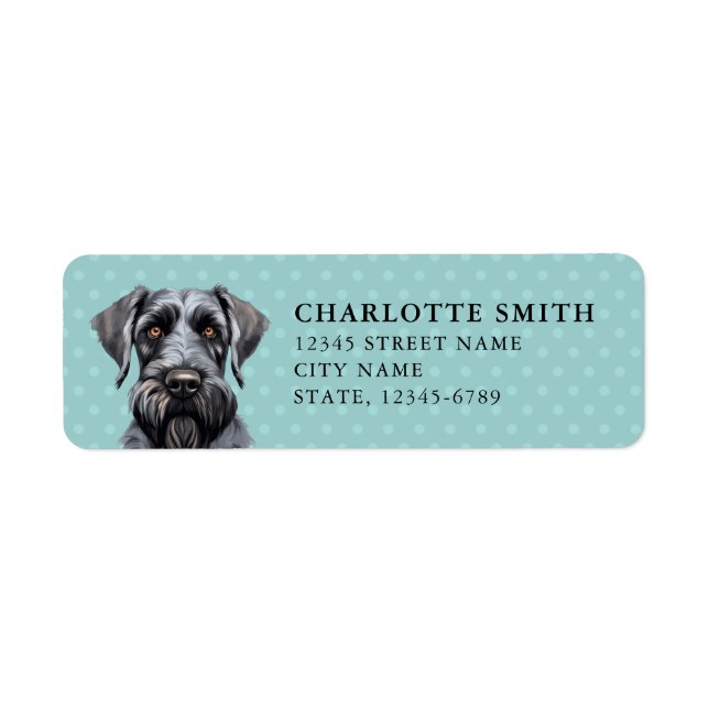 Giant Schnauzer-Returetiketter Returadress Etikett (Framsidan)