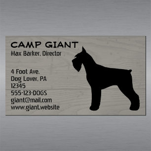 Giant Schnauzer Silhouette Faux Wood Stil Visitkortmagnet