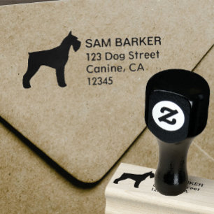 Giant Schnauzer Silhouette Returadress Stämpel