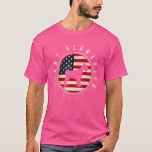 Giant Schnauzer USA flagga 4 juli Hund Pappa T Shirt
