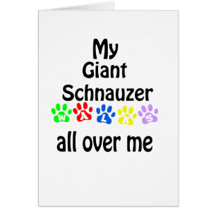 Giant Schnauzer Walks Design Hälsningskort
