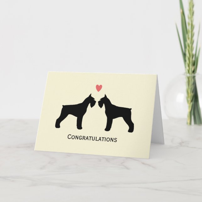 Giant Schnauzers bröllopskonfirmation Kort (Framsida)