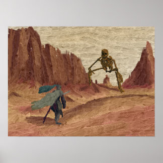 Giant Skeleton of the Dusty Desert Poster