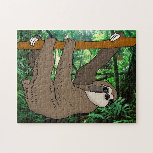 Giant Sloth Jungle Design Jigszle Puzzle Pussel (Horisontell)