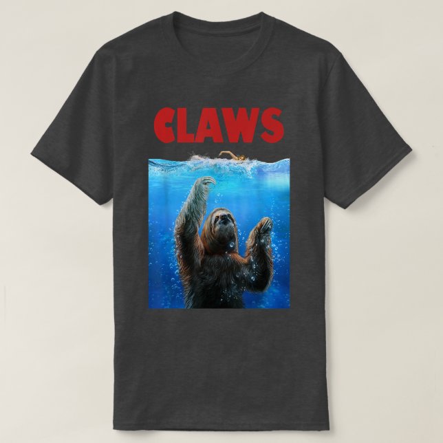Giant Sloth Terrorizing Swimmer, var försiktig med T Shirt (Design framsida)