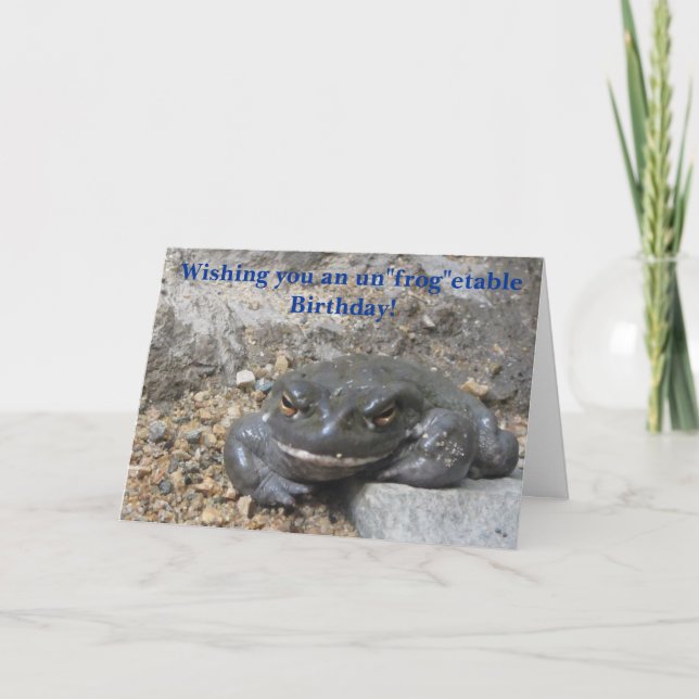 Giant Smiling Frog Birthday Hälsning Kort (Framsida)