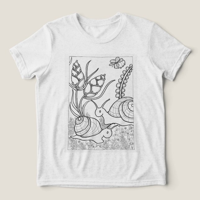 Giant snigel med blommor t shirt (Design Framsida)