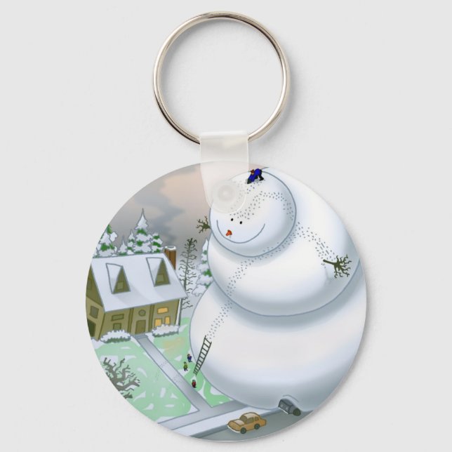 Giant Snögubbe Keychain Nyckelring (Framsida)