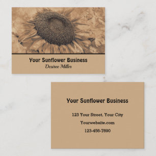 Giant Solros Vintage Sepia Brown Rustic Visitkort