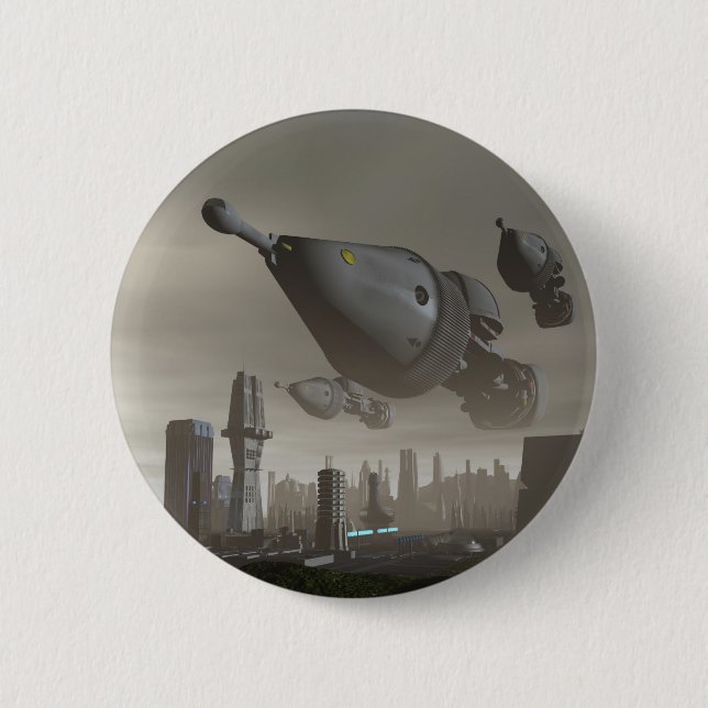 Giant Spacecraft ankomst 2-knapp Knapp (Framsida)