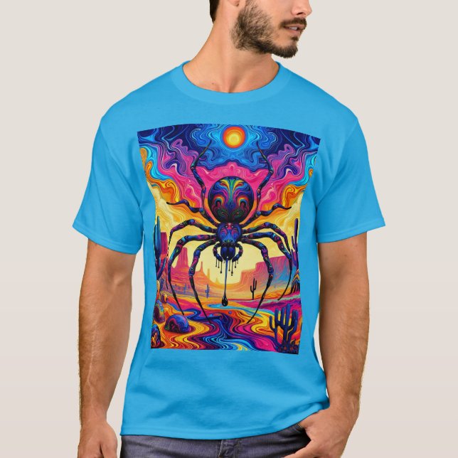 Giant Spider i en surreal Desert T Shirt (Framsida)