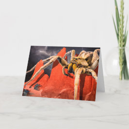 Giant Spider in Mountains Halloween Card Tack Kort