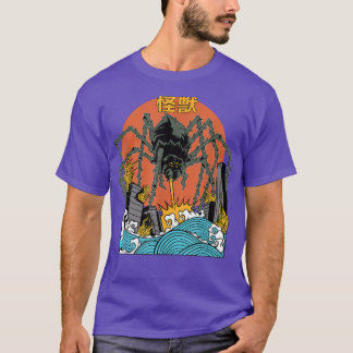 Giant Spider Sunset Japanska T Shirt
