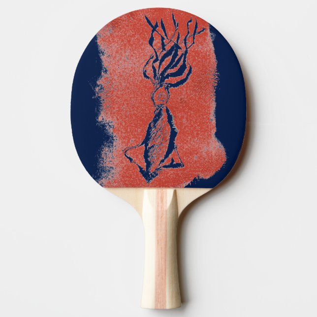 "Giant Squid on mörk blått" Ping Pong Paddle Pingisracket (Baksidan)
